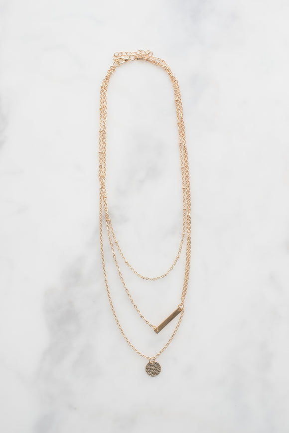 Three Layer Gold Necklace
